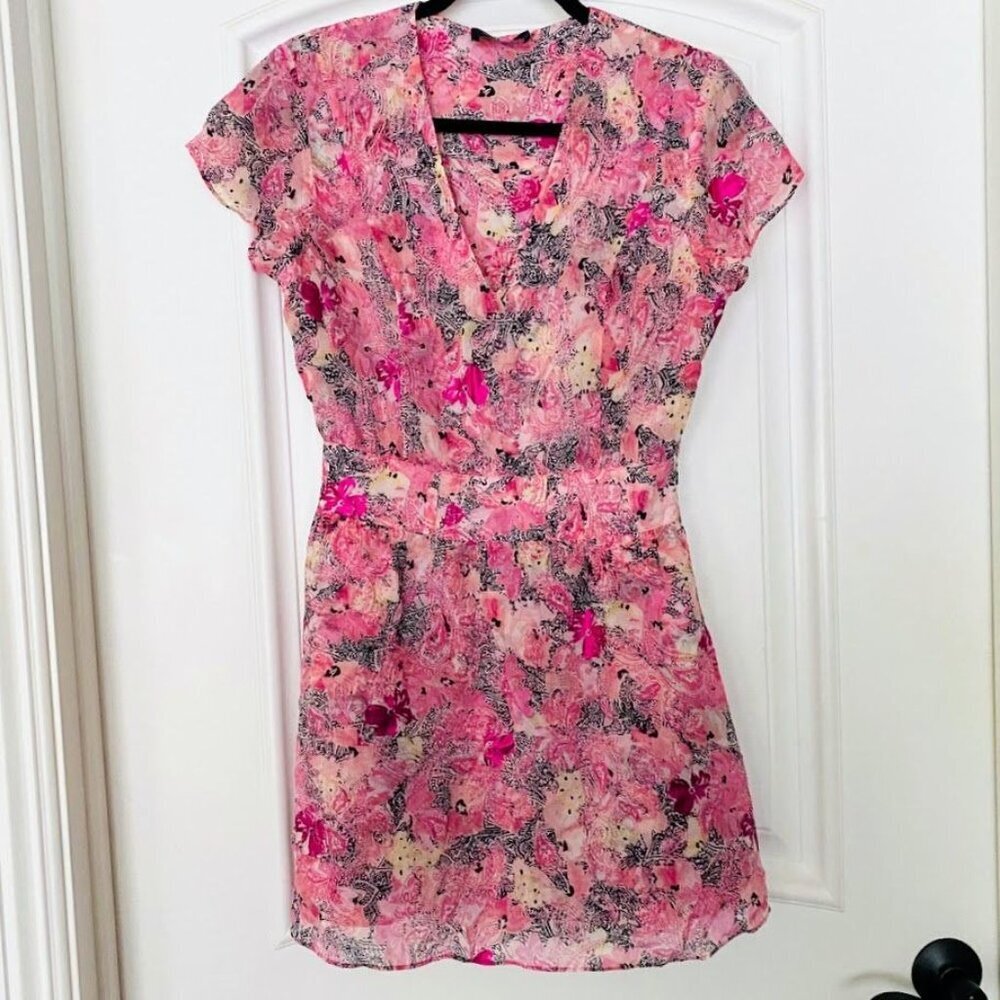 The KOOPLES Printed Pink Short Sleeve Mini Dress Size 1 (US Size 4) - Picture 10 of 10